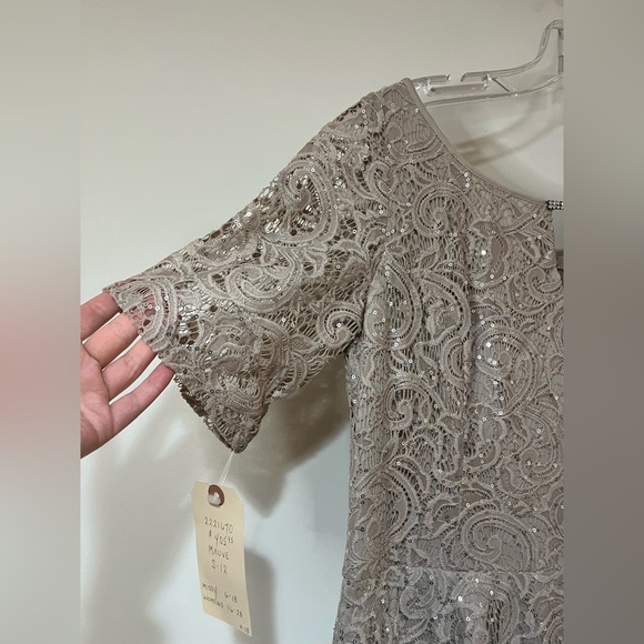 NWT! URSULA OF SWITZERLAND Filigree Lace 3/4 Sleeve in Mauve, Size 12 - Picture 5 of 16
